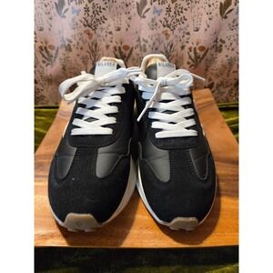 NILUBER Black White Suede Leather Low Top Sneakers Athletic Shoes Size 10